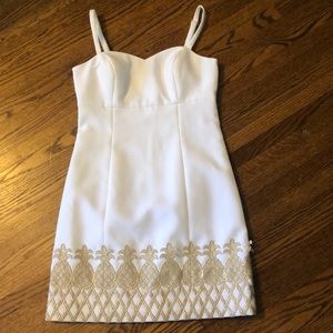 Lily Pulitzer white and gold dress